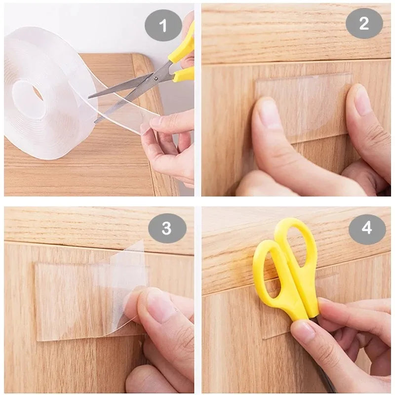 Reusable Strong Double-Sided Nano Tape – Hang Heavy Objects with Ease