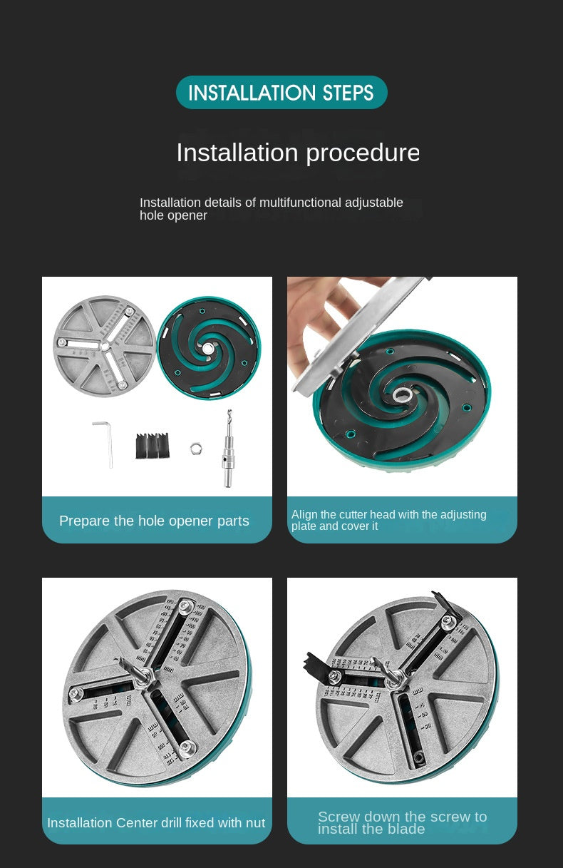 Adjustable Hole Opener - Cut Perfect Holes Every Time