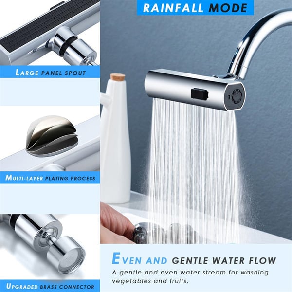 🚰 Advanced 360° Three-Mode Waterfall Modern Faucet – Perfect for Every Kitchen Task